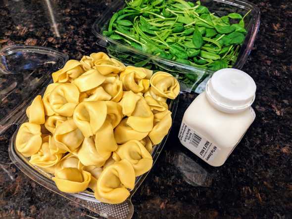 tortellini, spinach, and cream