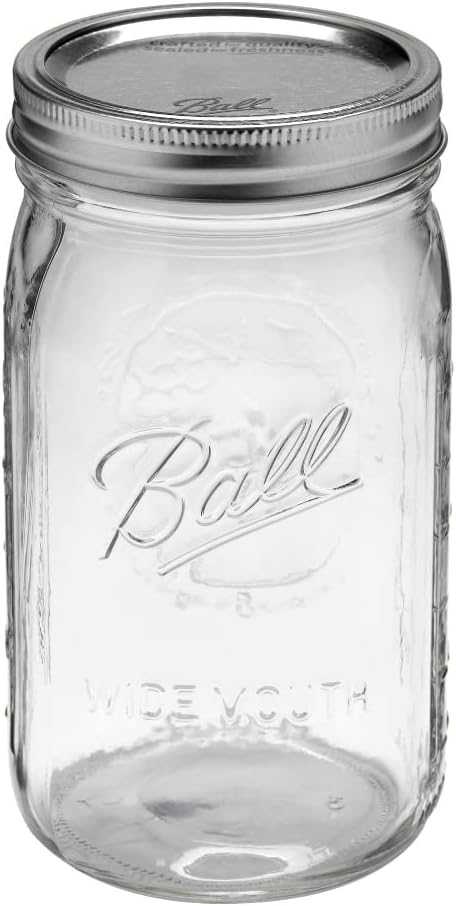 Ball Quart (32oz) Jar with Silver Lid, Wide Mouth, 1 Jar