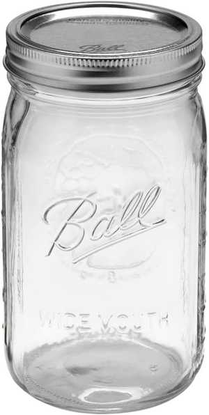 Ball Quart (32oz) Jar with Silver Lid, Wide Mouth, 1 Jar