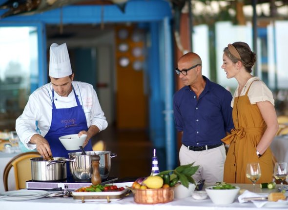 Stanley Tucci and Felicity Blunt at Lo Scoglio